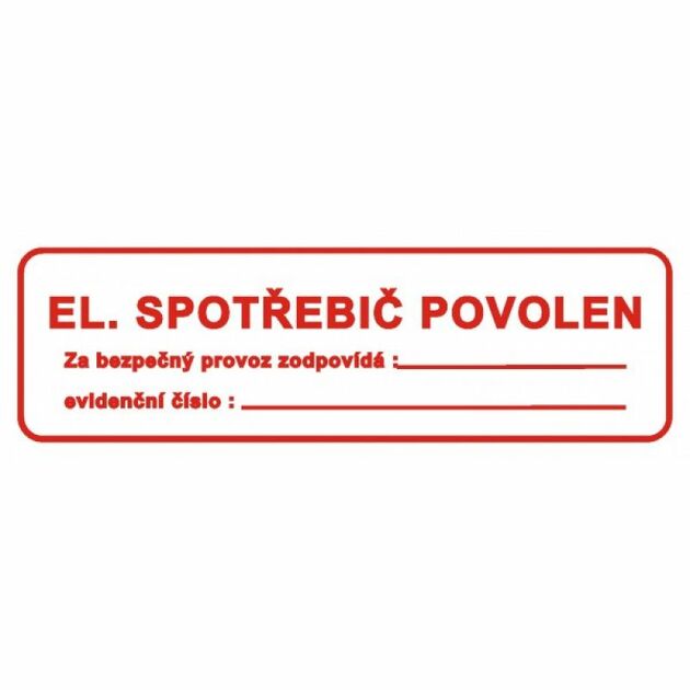 Elek.spotřebič povolen  DT029B 30x10cm fólie