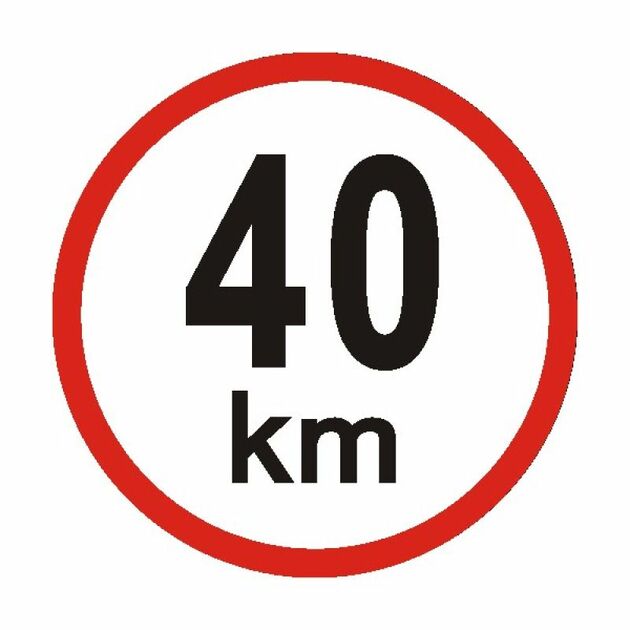 Označení rychlosti  DP02 40km/h průměr 15cm fólie