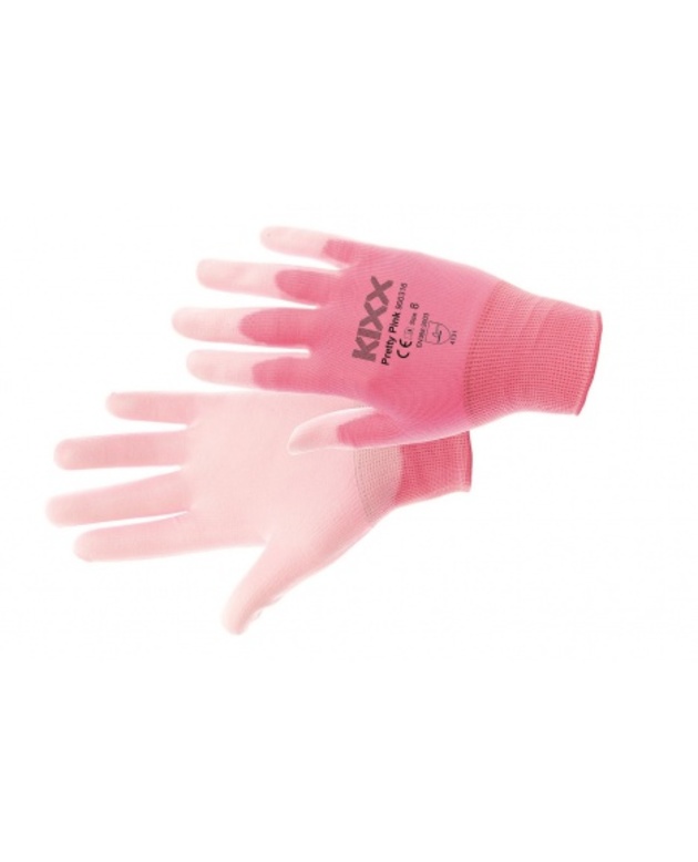 Rukavice povrstvené KIXX PRETTY PINK polyuretan