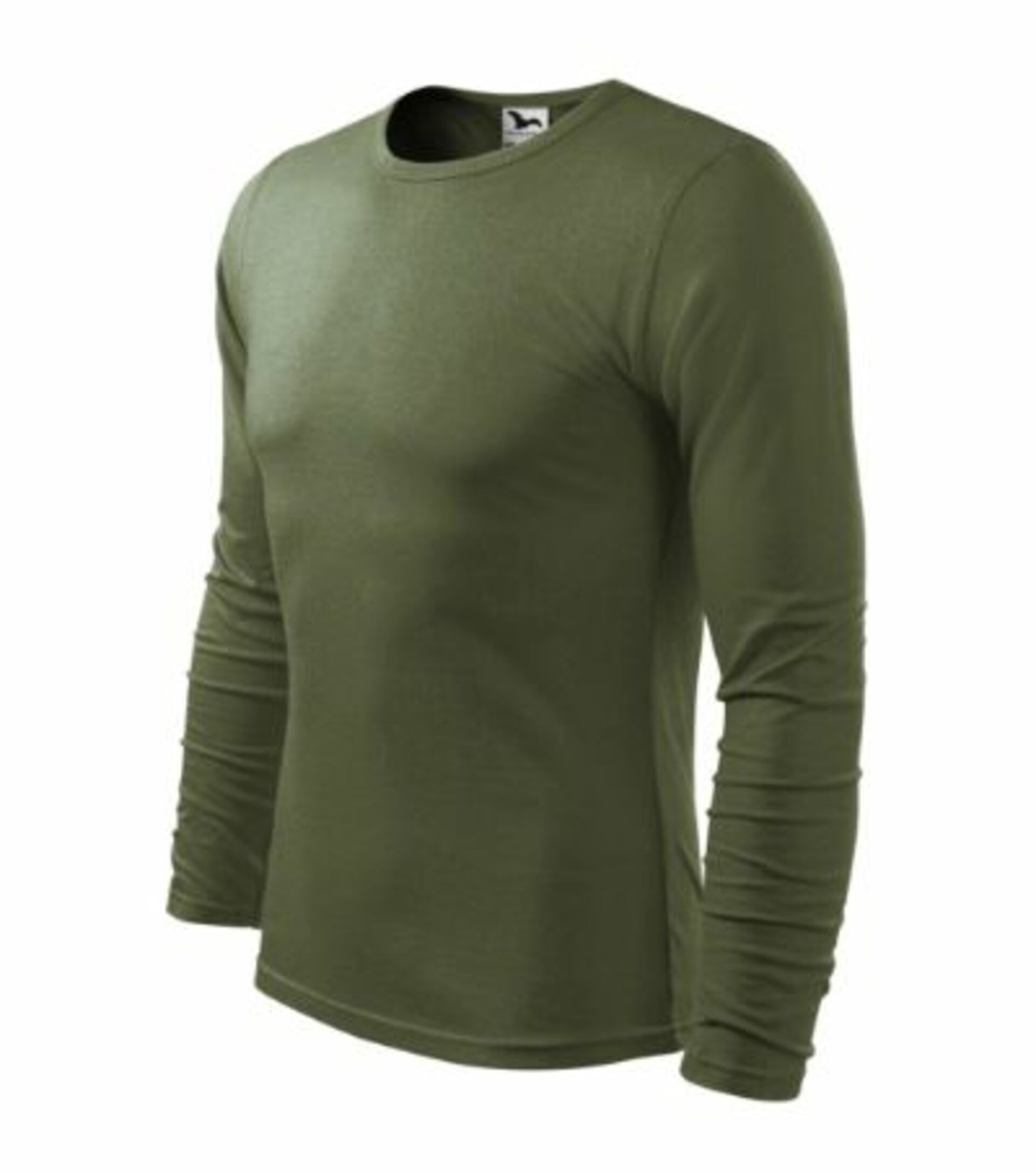 Levně MALFINI FIT-T LONG SLEEVE pánské dlouhý rukáv Tričko khaki XXL