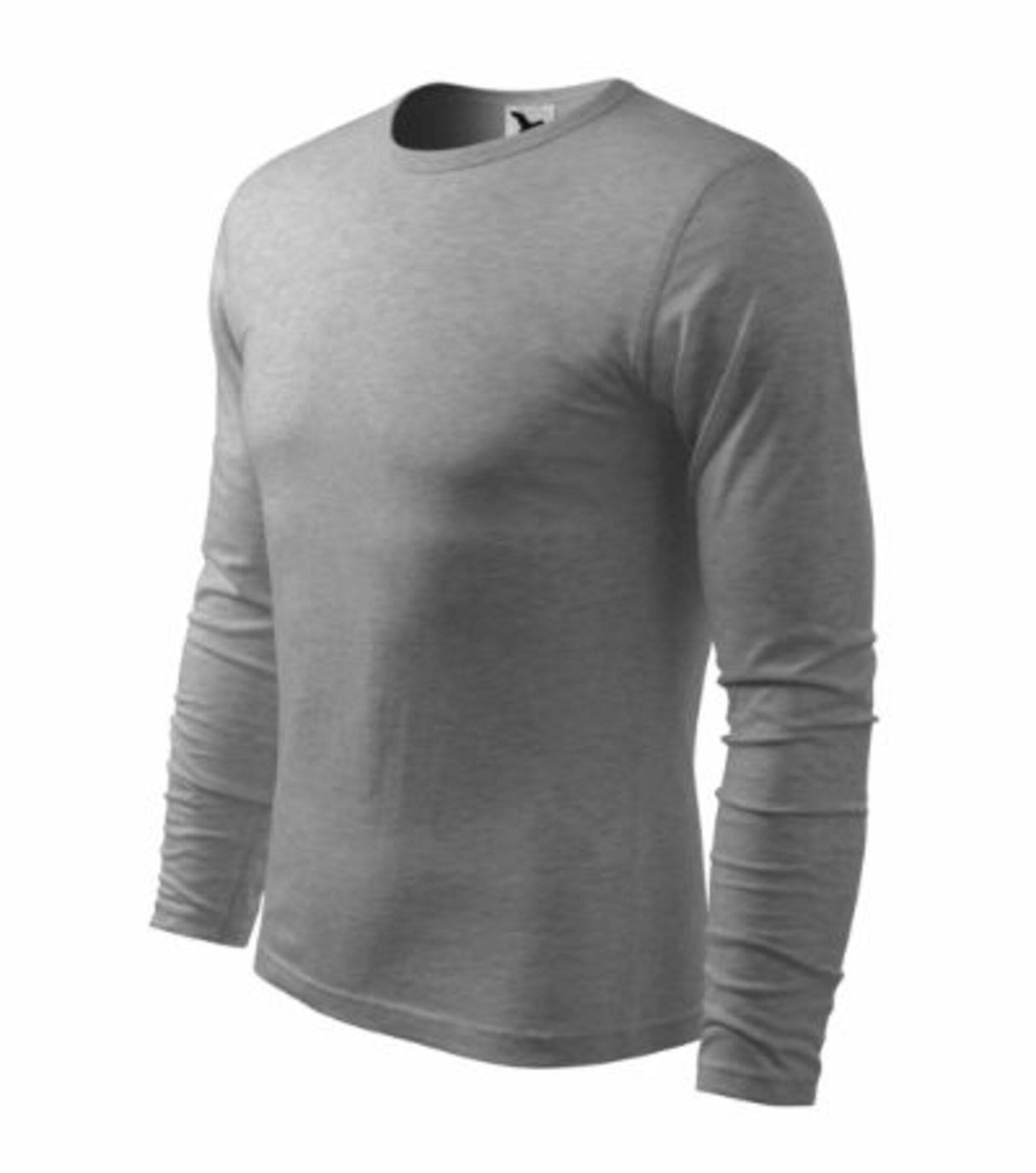 Levně MALFINI FIT-T LONG SLEEVE pánské dlouhý rukáv Tričko tmavě šedý melír L