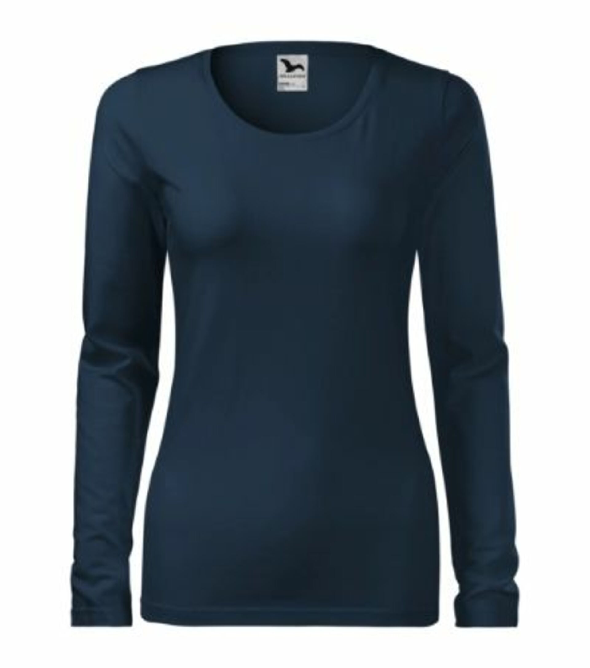 MALFINI SLIM dámské dlouhý rukáv Tričko námořnická modrá XL