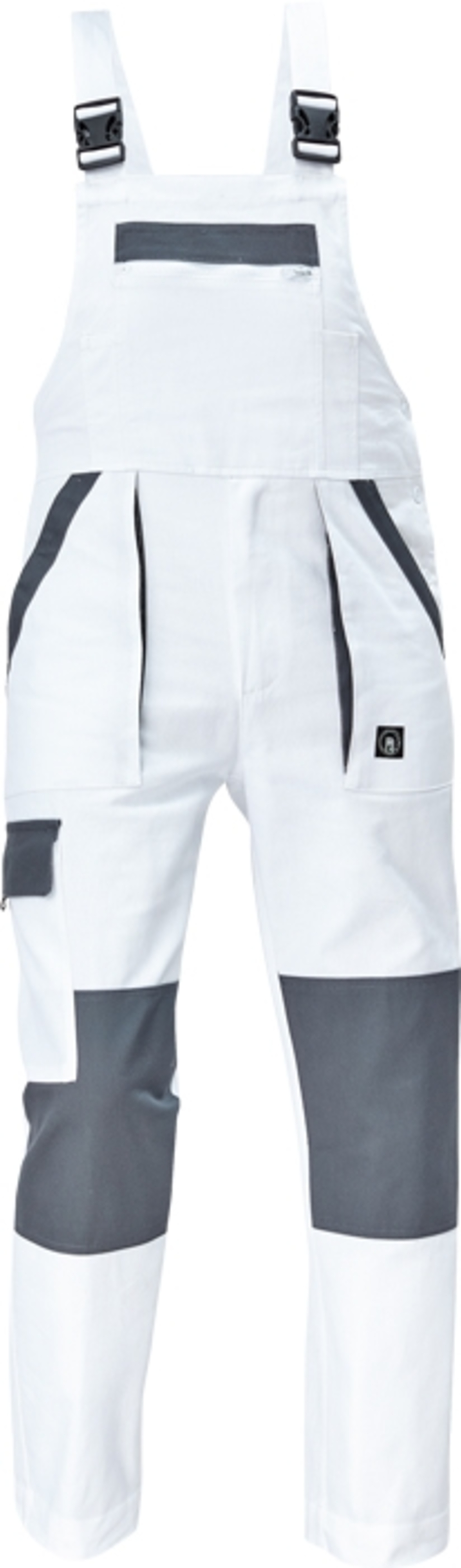 Cerva MAX NEO Kalhoty pracovní s laclem bílá/šedá 62
