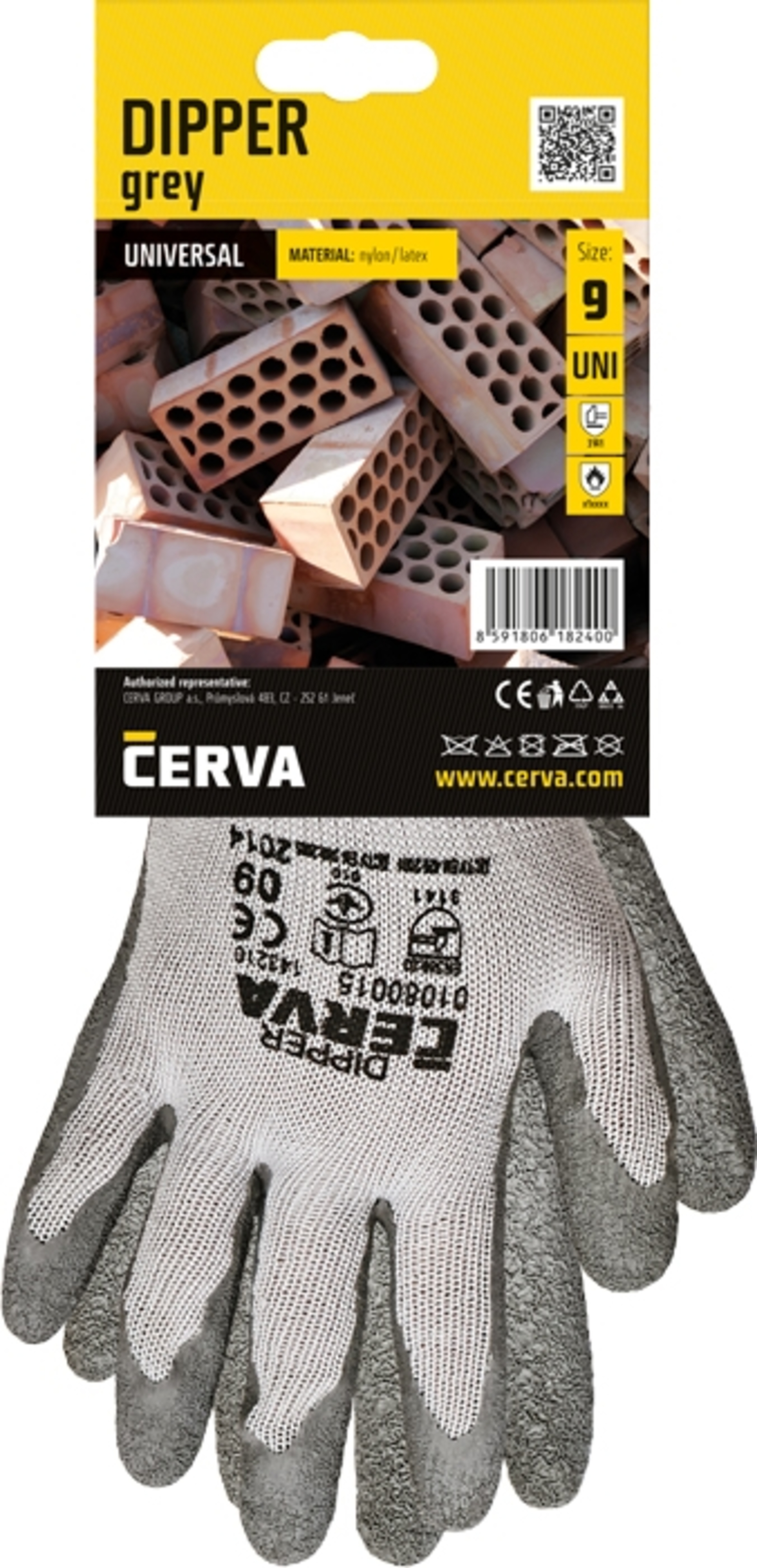 Cerva DIPPER latex blistr Rukavice povrstvené zelená 8 M