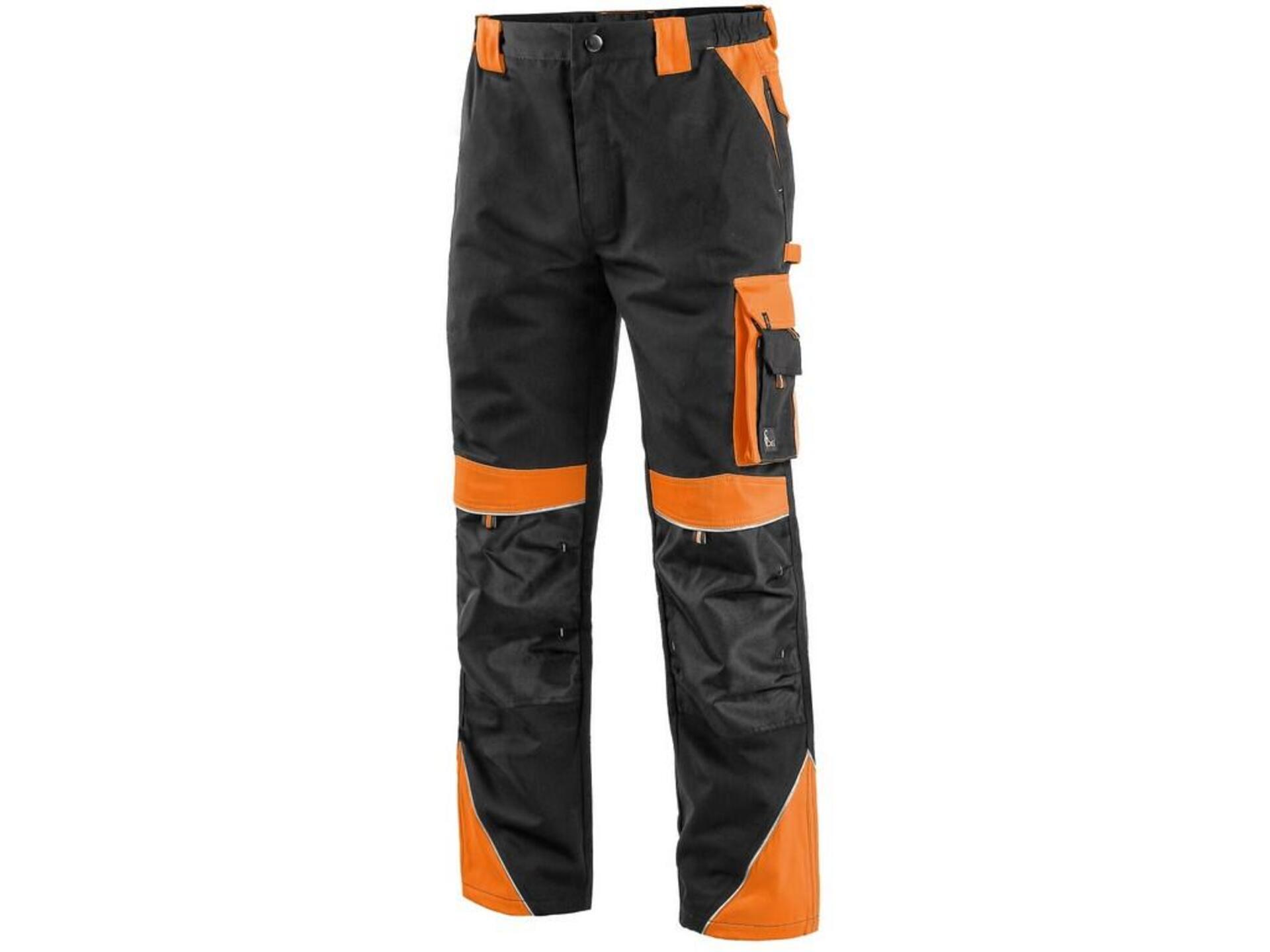 Kalhoty pracovní do pasu CXS SIRIUS BRIGHTON pánské černá/oranžová  52