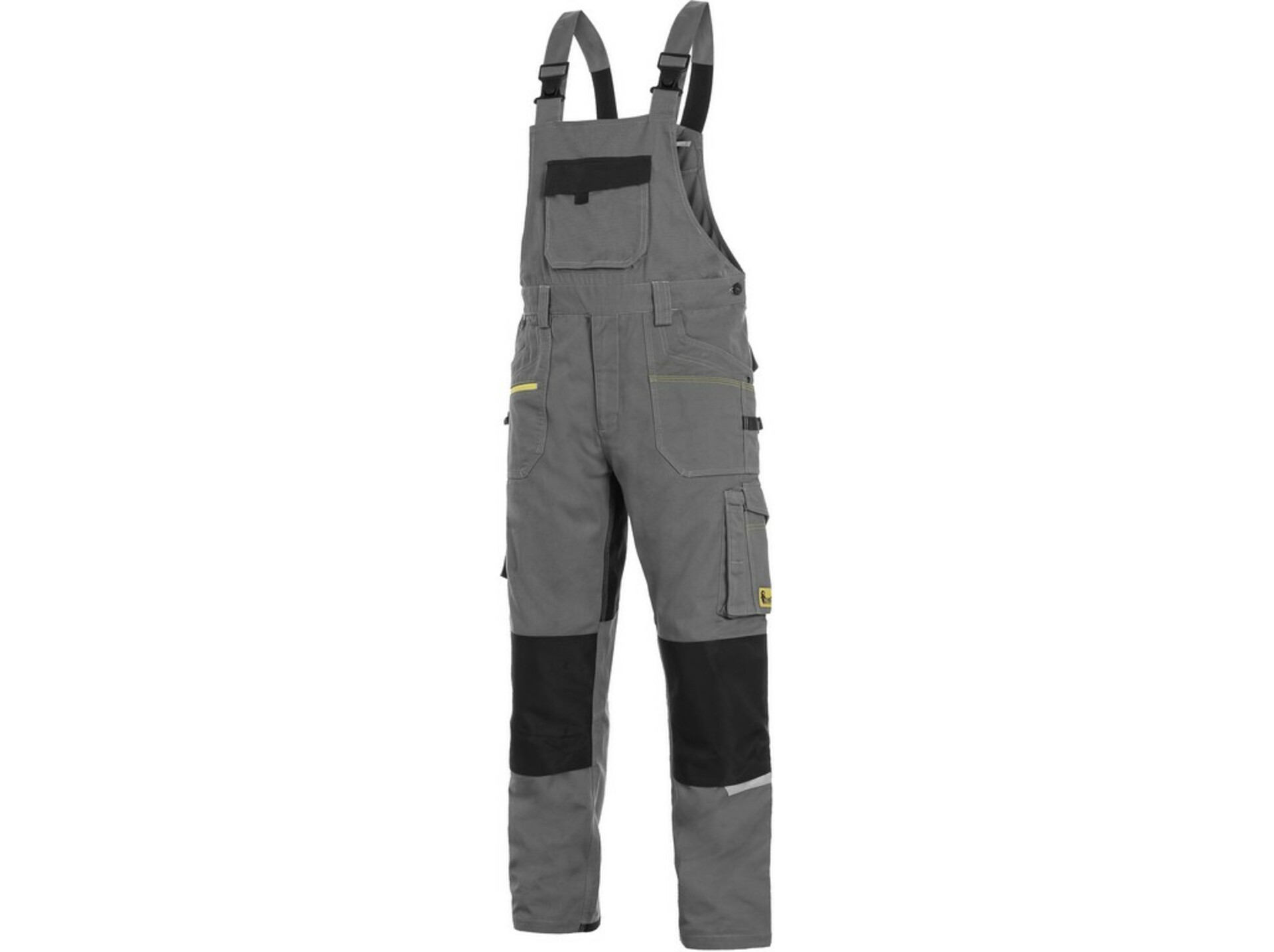 CXS STRETCH pánské Kalhoty pracovní s laclem šedá/černá 62 + Bezplatné vrácení zboží