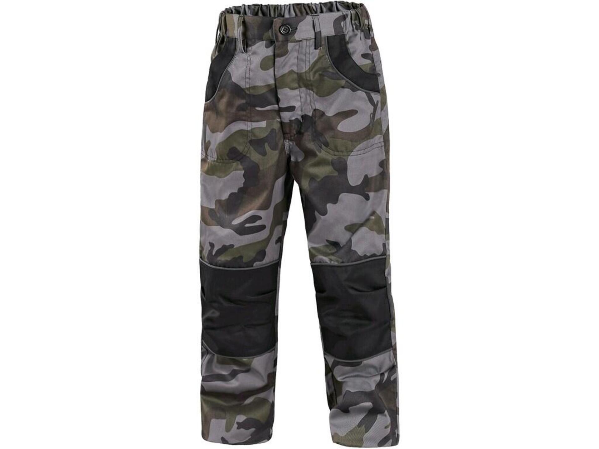 CXS CAMO dětské Kalhoty do pasu camouflage zelená 140