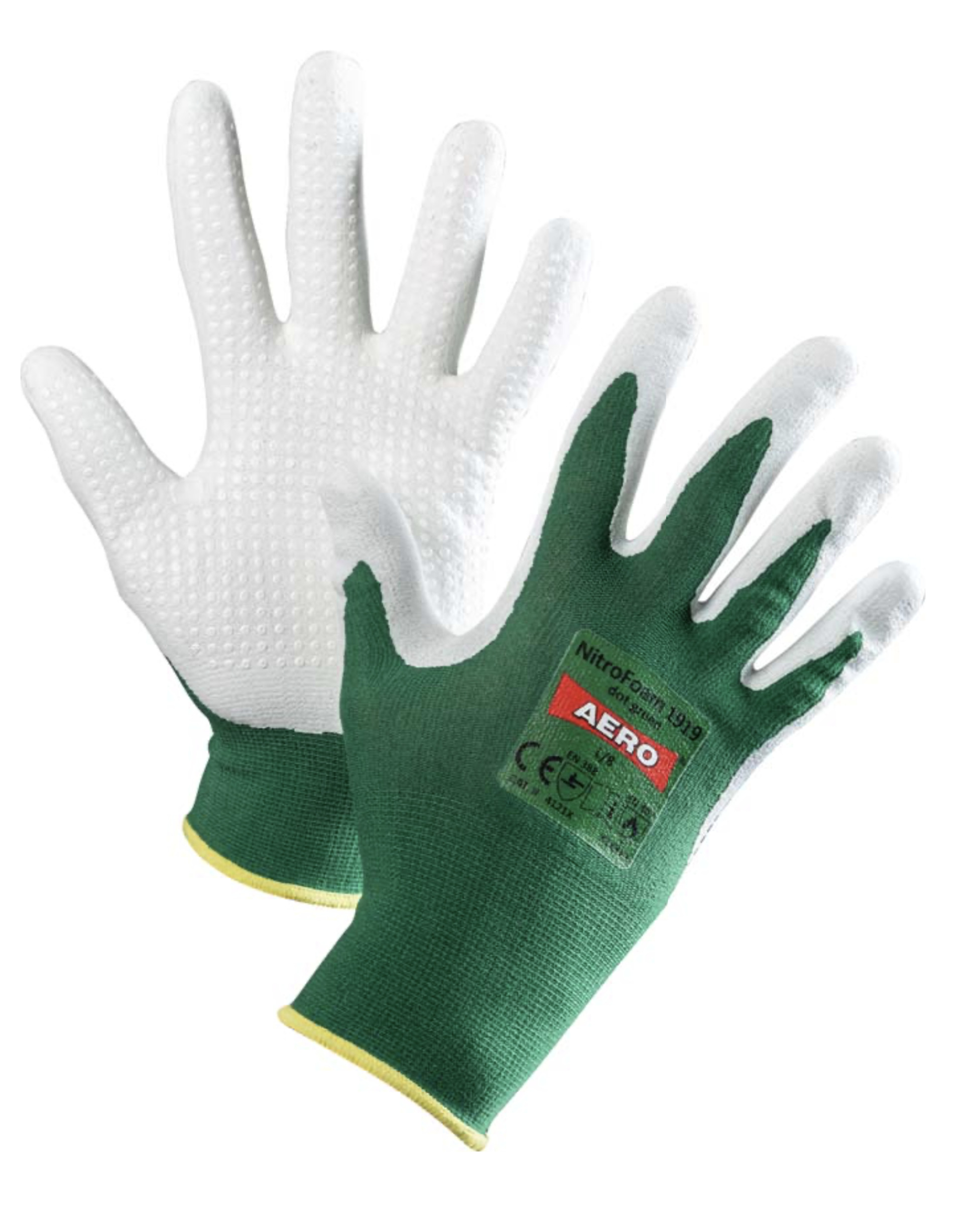 AERO NitroFoam Dot 1919 nitril PVC terčíky Rukavice povrstvené 9 XL