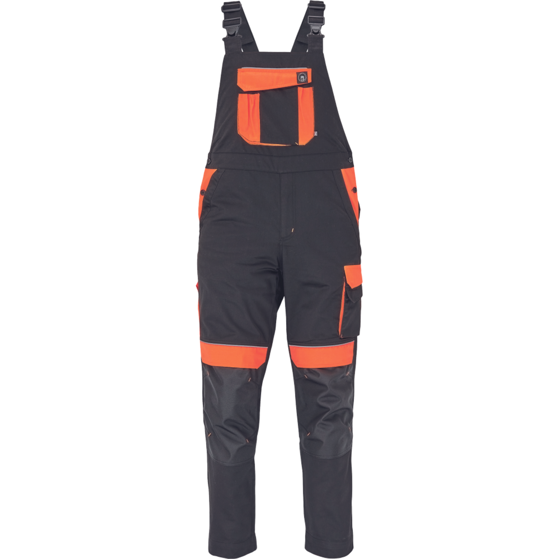 Levně Červa MAX VIVO Pracovní kalhoty s laclem černo / oranžové 03530043C1062