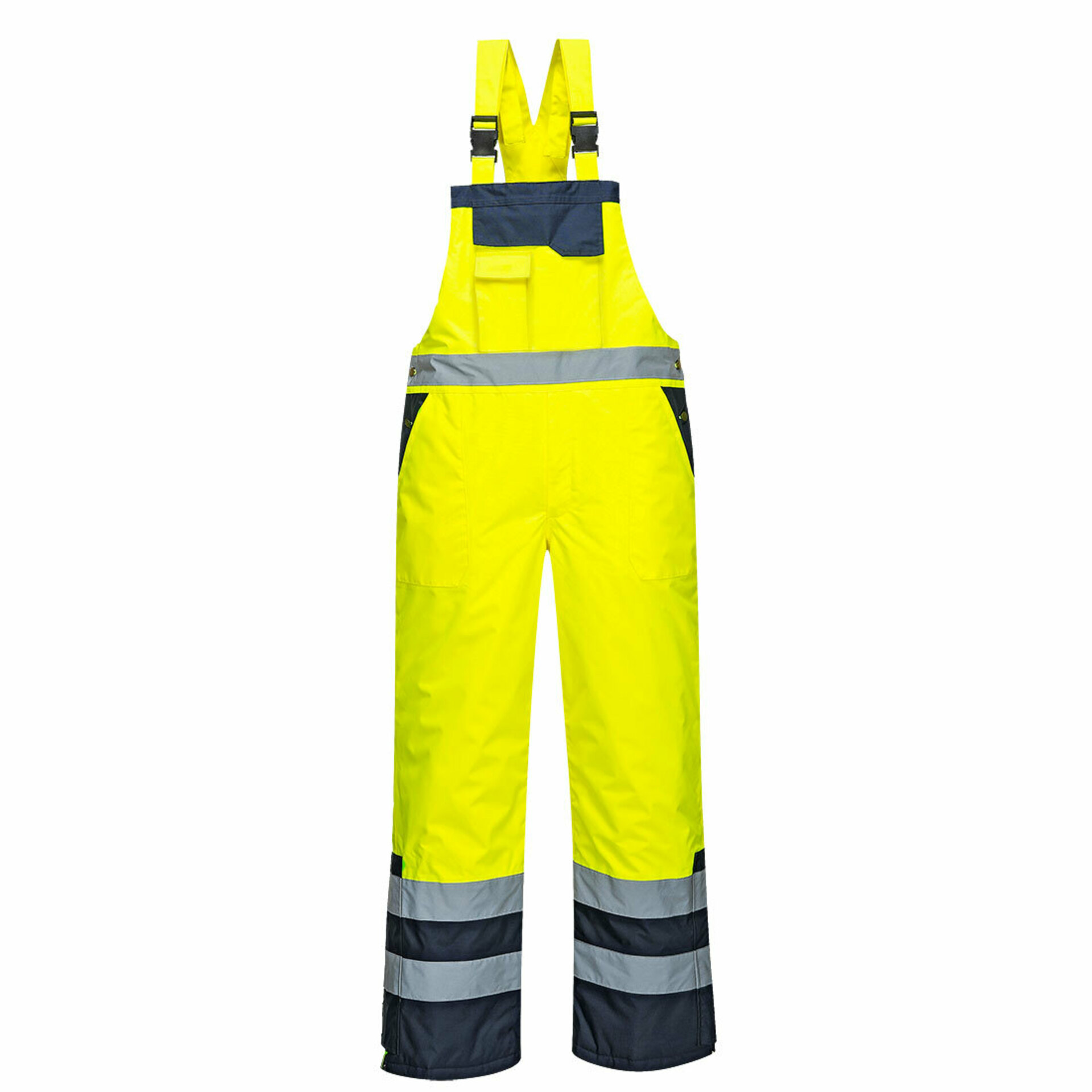Kalhoty s laclem reflexní nepromokavé zimní Portwest S489 žlutá/námořnická modrá 3XL