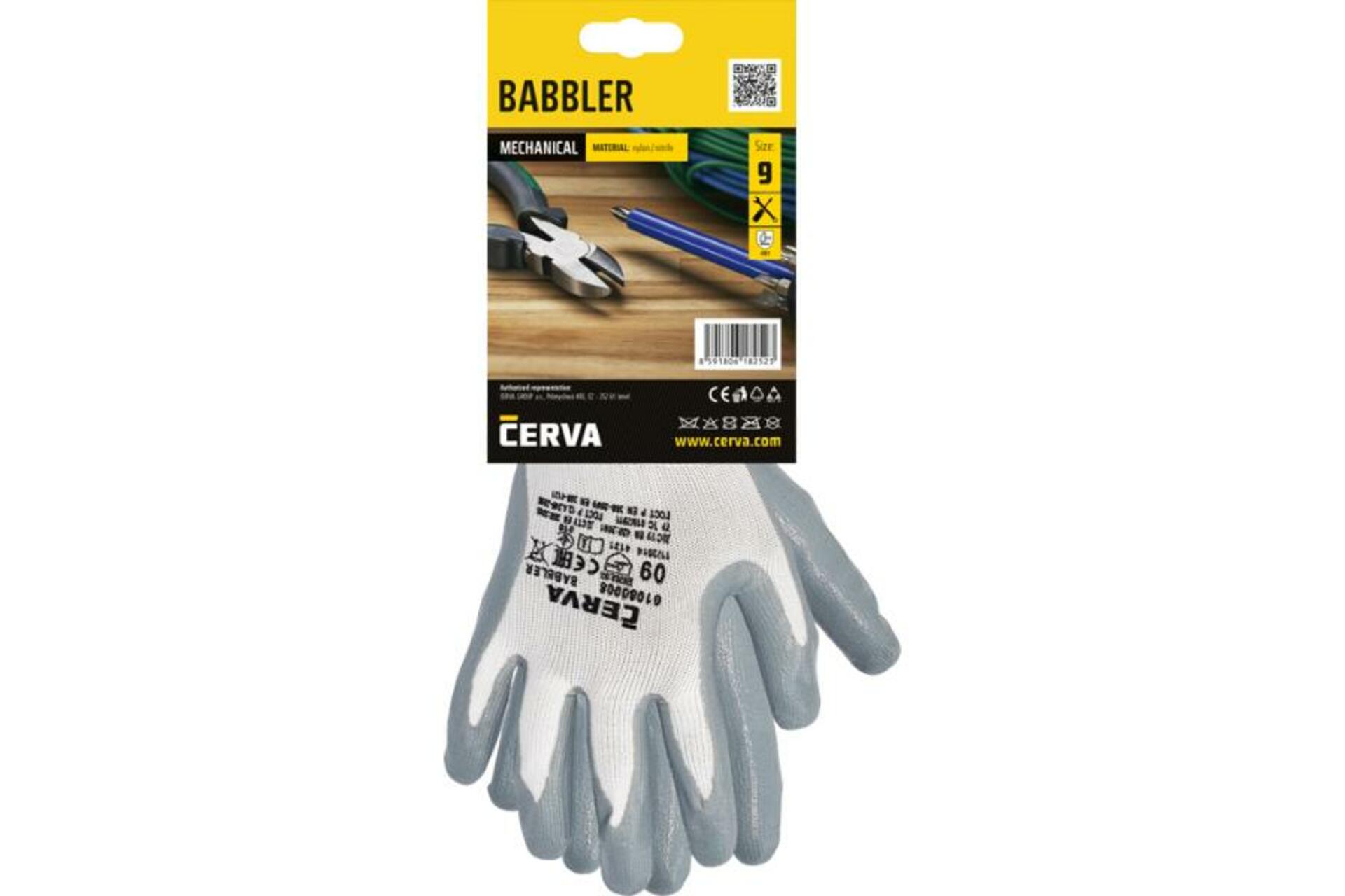 Cerva BABBLER BLISTER nitril Rukavice povrstvené 8 M
