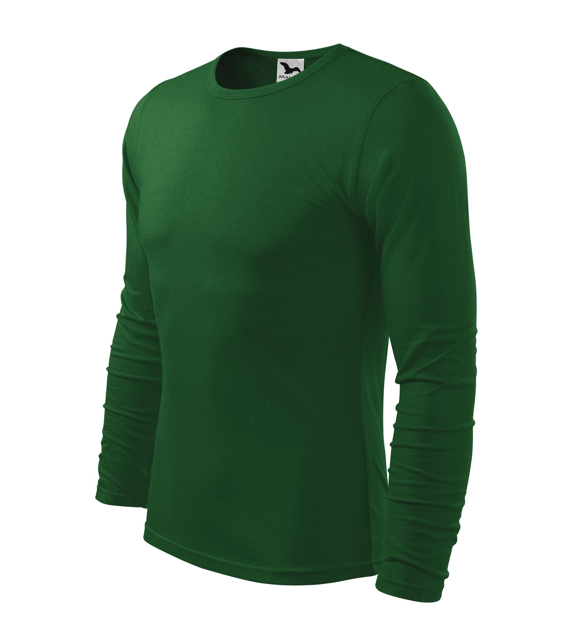 MALFINI FIT-T LONG SLEEVE pánské dlouhý rukáv Tričko lahvově zelená L