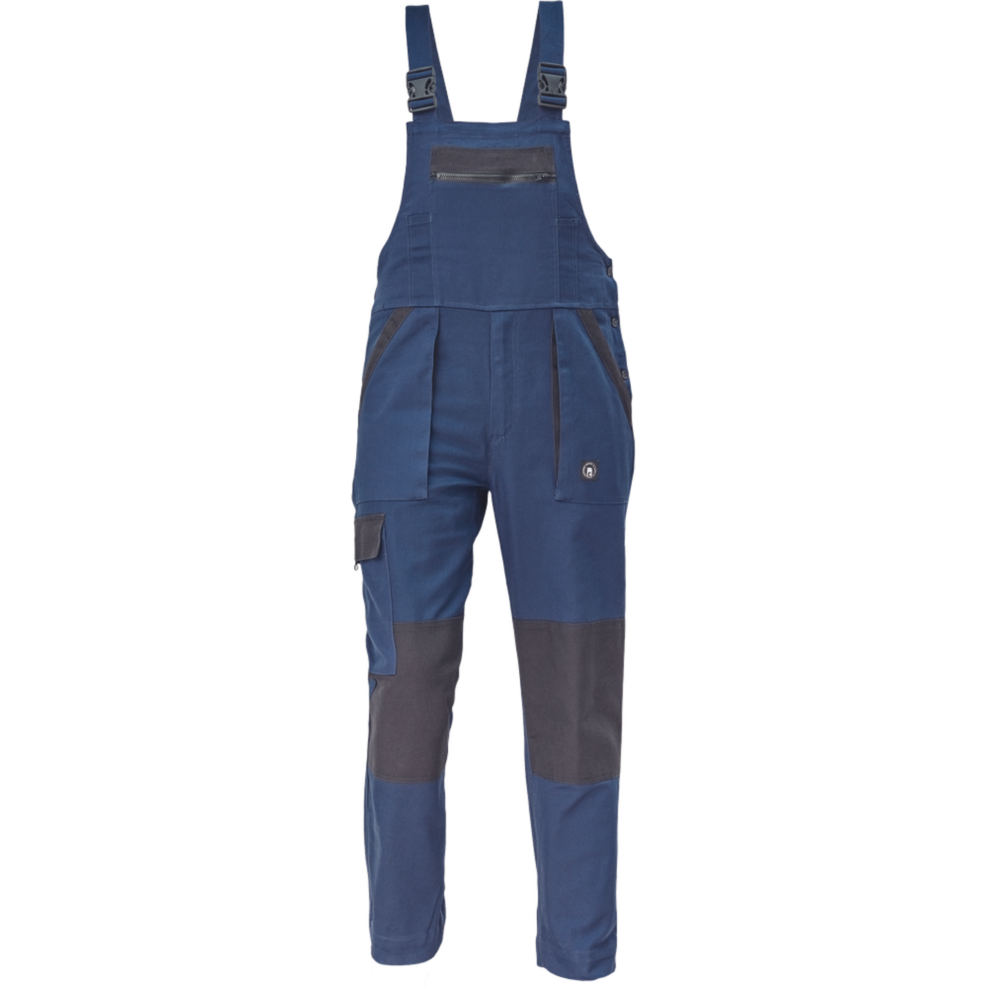 Levně Cerva MAX NEO Kalhoty pracovní s laclem tmavě modrá/černá 66