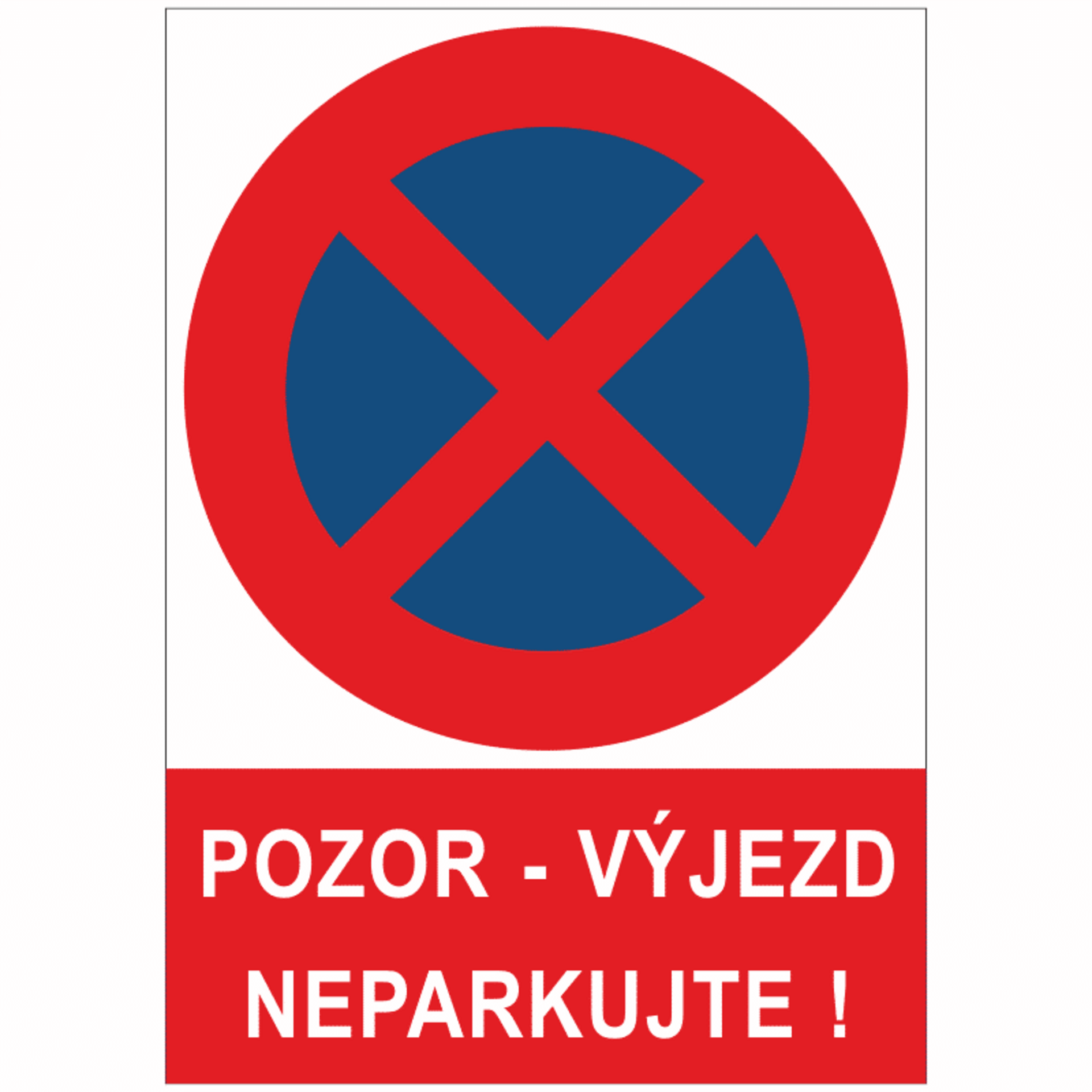 Bezpečnostní značky DP22 A4 plast Pozor výjezd, neparkovat