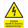 Pozor napětí životu nebezpečné!  A5 samolepka
