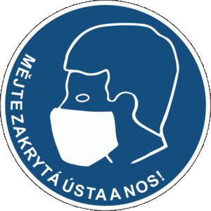 Mějte zakrytá ústa a nos  ø15cm samolepka