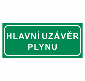 Hlavní uzávěr plynu  21x9cm plast
