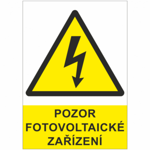 Pozor fotovoltaické zařízení