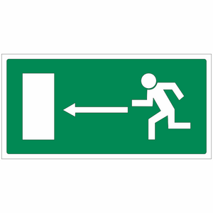 Únikový východ vlevo  21x10,5cm samolepka