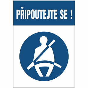 Připoutejte se!  A6 samolepka