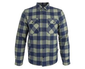 Košile zateplená BENNON PIPPO khaki/blue dlouhý rukáv flanelová