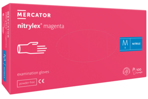 Rukavice jednorázové  NITRYLEX MAGENTA nepudrované nitril 100ks