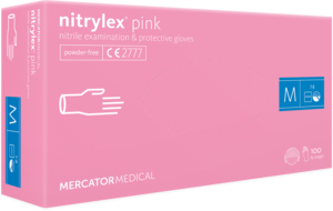 Rukavice jednorázové NITRYLEX PINK nepudrované nitril 100ks