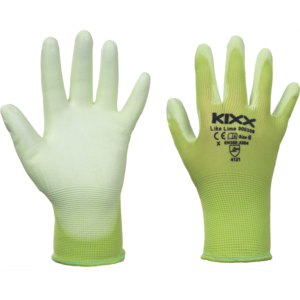 Rukavice povrstvené KIXX LIKE LIME polyuretan