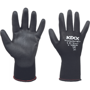 Rukavice povrstvené KIXX BOUNCING  BLACK polyuretan