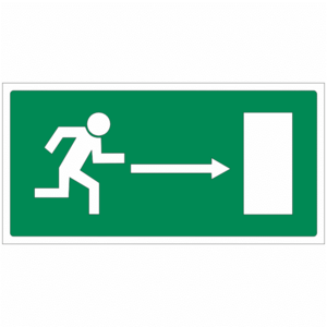 Únikový východ vpravo  21x10,5cm plast