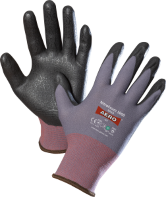 Rukavice povrstvené AERO NITROFOAM 1660 nitril