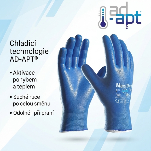 Rukavice povrstvené ATG MAXIDEX 19-007 AD-APT nitril blistr