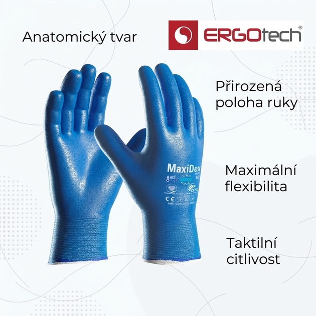Rukavice povrstvené ATG MAXIDEX 19-007 AD-APT nitril blistr