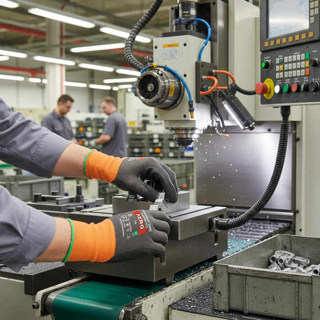 Rukavice povrstvené AERO NITROCOM 1985 SUPERKNIT CUT C nitril