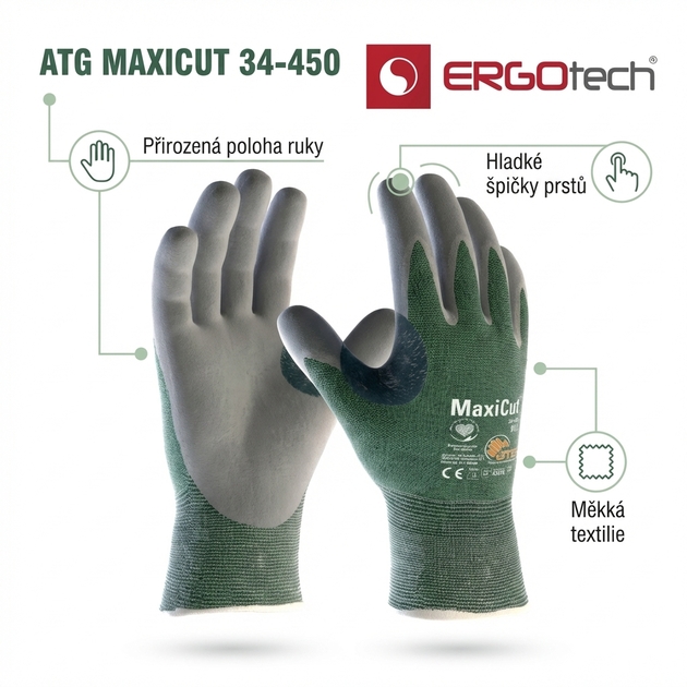 Rukavice protipořezové ATG MAXICUT 34-450 nitril