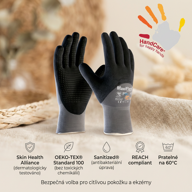 Rukavice povrstvené ATG MAXIFLEX ENDURANCE 42-845 AD-APT nitril