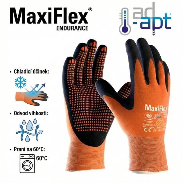 Rukavice povrstvené ATG MAXIFLEX ENDURANCE 42-848 AD-APT BLISTR