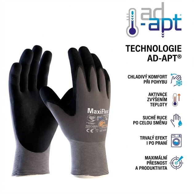 Rukavice povrstvené ATG MAXIFLEX ULTIMATE 42-874 AD-APT nitril