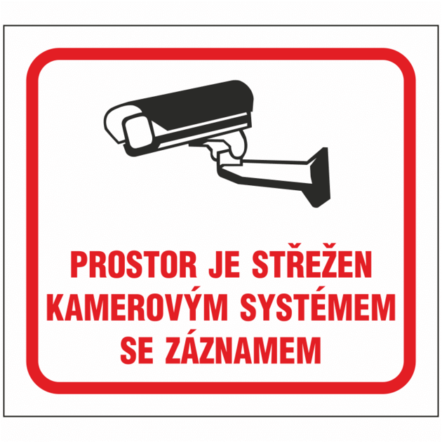 Prostor je střežen kamerovým systémem se záznamem 4202tc2 10x9 fólie