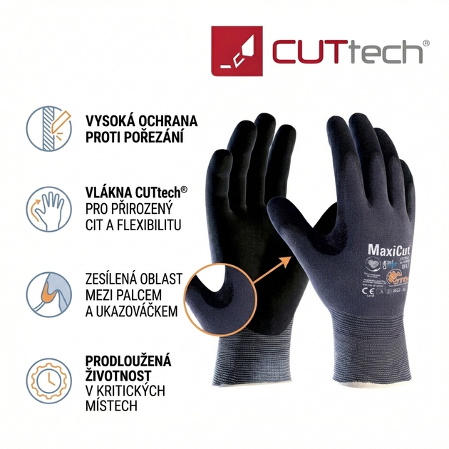 Rukavice protipořezové ATG MAXICUT ULTRA AD-APT 52-3745 nitril