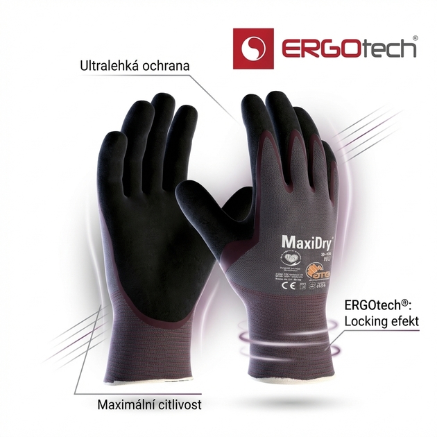 Rukavice povrstvené ATG MAXIDRY 56-424 nitril