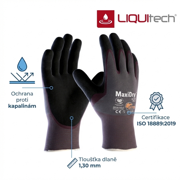 Rukavice povrstvené ATG MAXIDRY 56-424 nitril