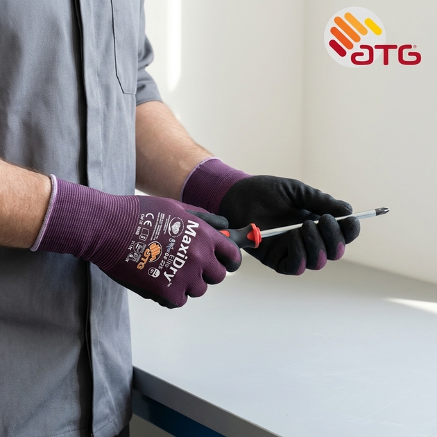 Rukavice povrstvené ATG MAXIDRY ELITE 64-225 nitril