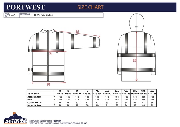 Bunda nepromokavá reflexní Portwest H440