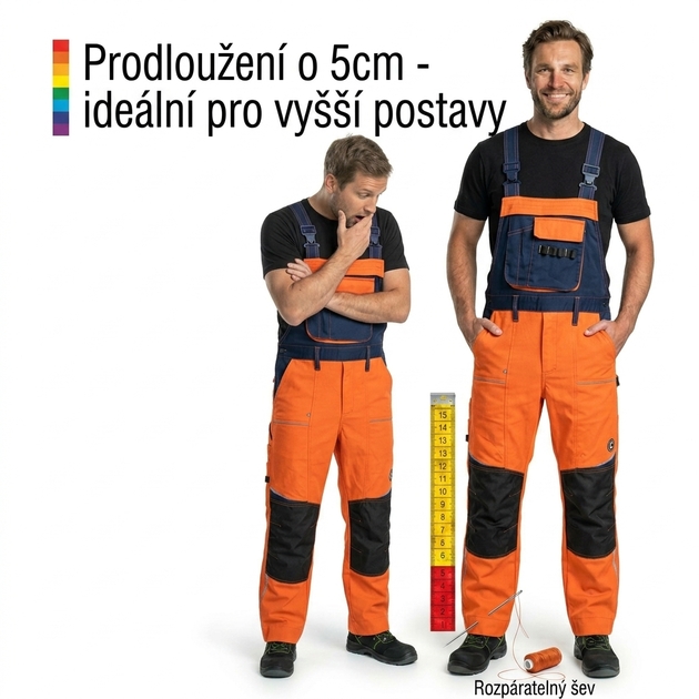 Kalhoty pracovní s laclem  STIRLING STRETCH pánské
