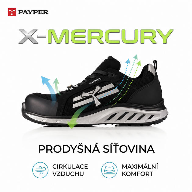 Obuv PayPer X-MERCURY S1PS SR BLACK SPACE