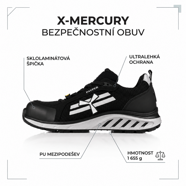 Obuv PayPer X-MERCURY S1PS SR BLACK SPACE