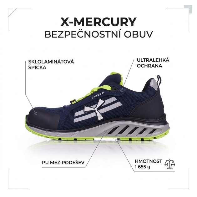 Obuv PayPer X-MERCURY S1PS SR BLACK SPACE