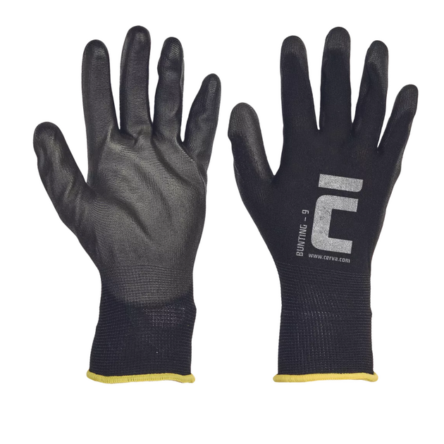 Rukavice povrstvené  BUNTING BLACK polyuretan