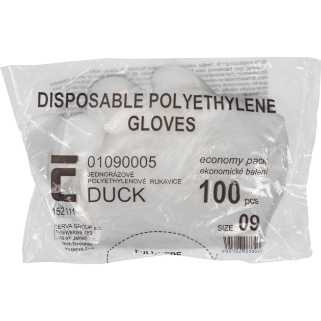 Rukavice jednorázové  DUCK polyetylen 100ks